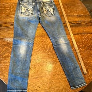 MISS ME jeans 28 skinny embroidered embellished butterfly